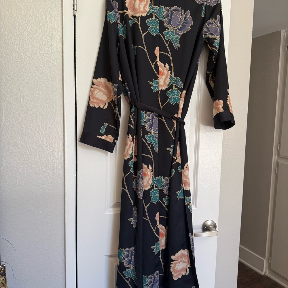 H&M Blue Long Kimono with Bell Sleeves